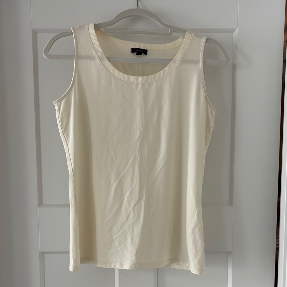 Talbots Cream Fitted Sleeveless Tank Top